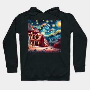 Petra Jordan Starry Night - Beautiful Iconic Places Hoodie